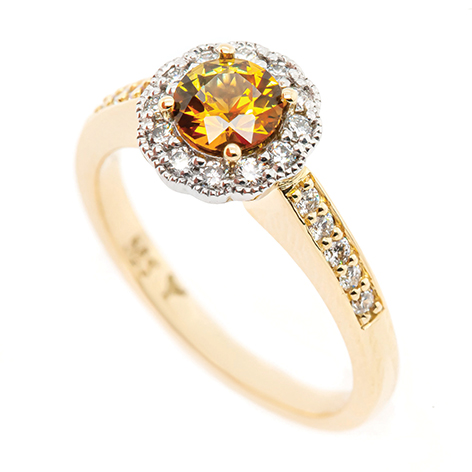 7 Orange Yellow Australian Parti Sapphire Ring Yellow Gold Charlotte 1536x1536