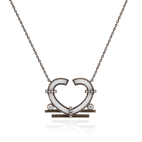 Geometric Heart Necklace Golden Olive Studio Valentines Gift